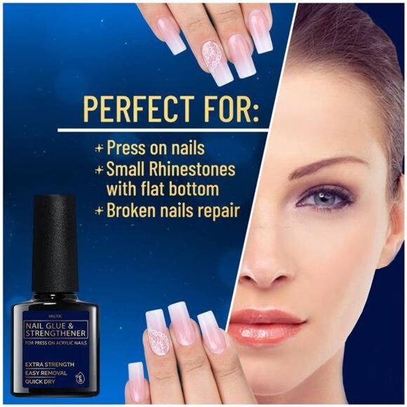 Strong Nail Glue and Strengthener - Quick Dry Brush On Gel for Long Lasting Nail - Picture 3 of 7